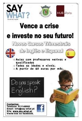 Novos Cursos de Inglês e Espanhol 2012 - Investe já no seu futuro