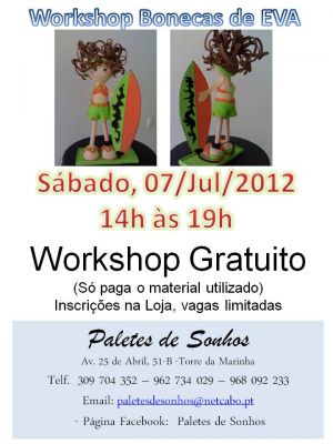 Workshop Bonecas de EVA 3D nas Paletes de sonhos