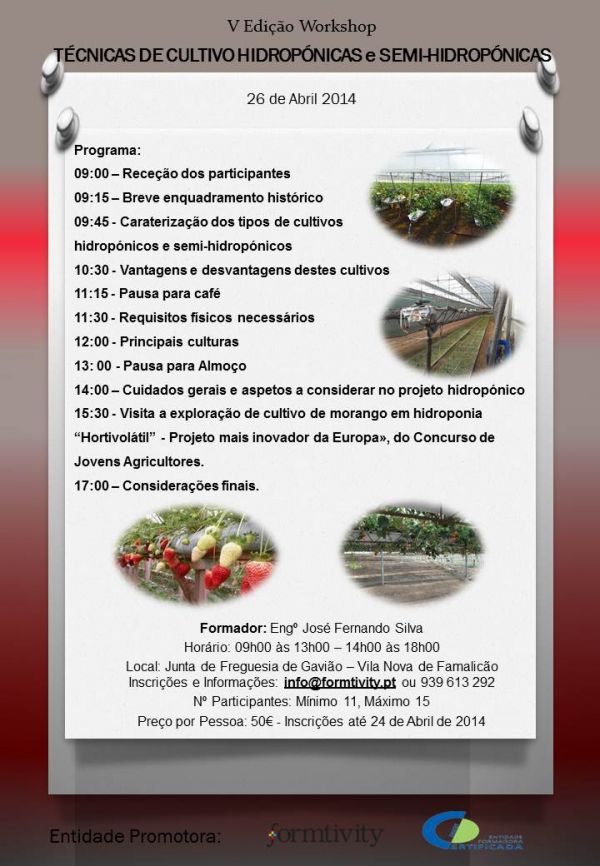 Workshop de Técnicas de Cultivo Hidropónicas e Semi-hidropónicas - V Edição