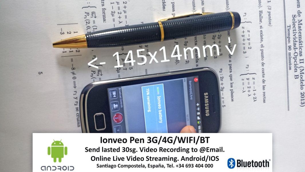 Video Caneta Câmera 3G 4G WIFI, Cabula Exames, Documentos Texto.