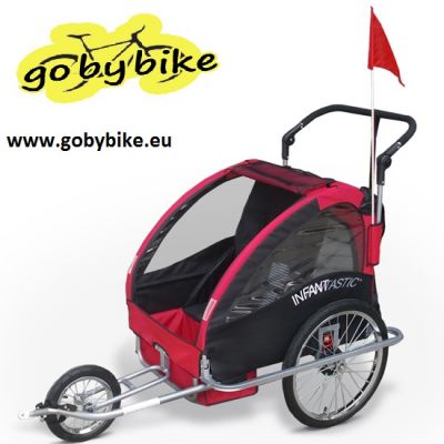 Atrelado bicicleta para 2 crianças c/ suspensao NOVO